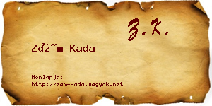 Zám Kada névjegykártya
